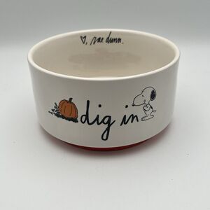 Rae Dunn x Peanuts SNOOPY DIG IN  6" Dog Food Water Bowl New!